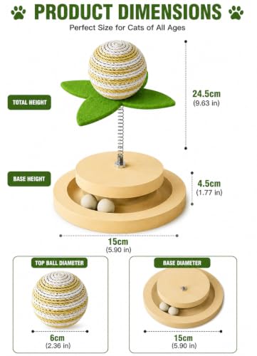 Image of PetVogue Interactive Cat Ball, Mobile Cat Toy, Lightweight, Interactive, Automatic Kitten Toy for Indoor and Home Use