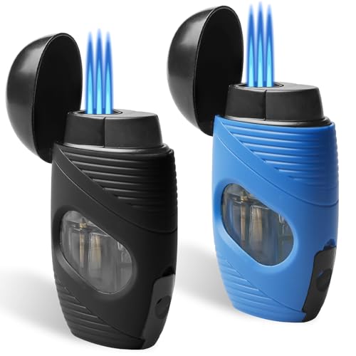 2 Stück Sturmfeuerzeug Jetflamme: Jetflamme Gas Nachfüllbar, Feuerzeug Sturmfeuerzeug Winddicht, Gasfeuerzeug GasNachfüllbar Für Küche, Grill, Camping (Ohne Gas Verkauft, Schwarz + Blau) 2 Stück Sturmfeuerzeug Jetflamme: Jetflamme Gas Nachfüllbar, Feuerzeug Sturmfeuerzeug Winddicht, Gasfeuerzeug GasNachfüllbar Für Küche, Grill, Camping (Ohne Gas Verkauft, Schwarz + Blau)