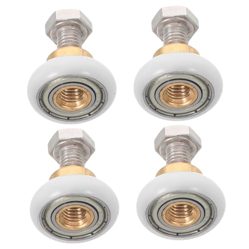 LIFKOME 4個浴室用ガラスドアスライディングローラー 属製シャワードアローラー 高耐久ベアリング採用 静音滑り替え部品 マルデザイン浴室