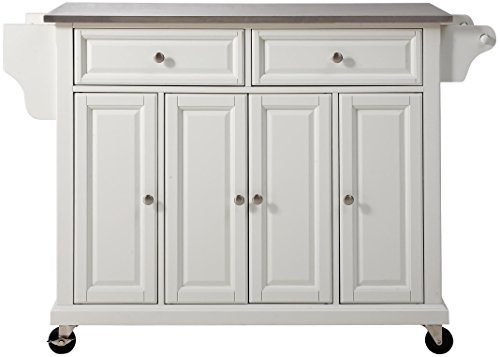 Crosley Furniture Full Size Stainless Steel Rolling Kitchen Island Storage