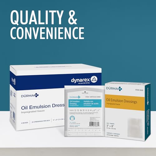 Dynarex Sterile Oil Emulsion Knitted Gauze Wound Care Dressing Non Adherent Latex Free, 3" X 8", 144 Count miniatura 7