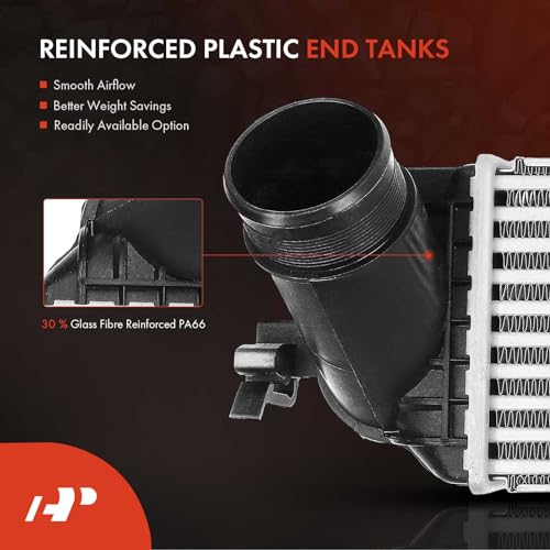 A-Premium Turbo Intercooler Compatible with 2015-2021 Ford Mustang L4 2.3L Turbocharged