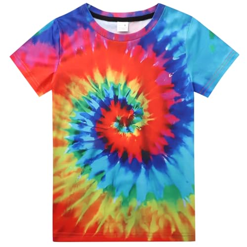 YKR Kids Tie Dye Shirt Size 4-14 Boys' Girls' Hippies Senior Tie-Dye Tee Tshirt