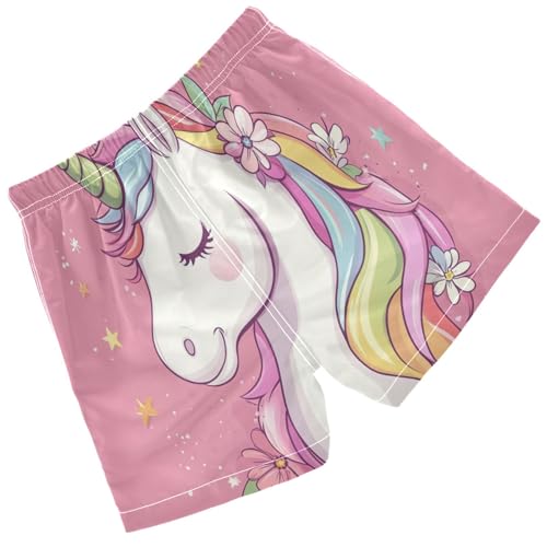 Pigsaly Boys Swim Trunks Daisy Unicorn Boys Board Shorts Swimsuit Swimwear Summer Bathing Suit S2