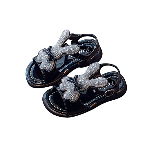 Kids Baby Girls Sandals Summer Rhinestone Pearl Big Rabbit Cute Princess Shoes Little Child/Big Jelly Sandals for Girls