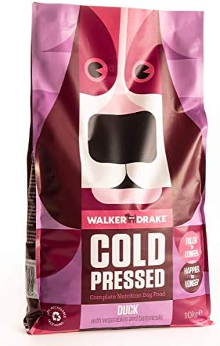Walker & Drake Premium Complete & Natural Dry Cold Pressed Dog Food, 10kg Duck, Hypoallergenic, Grain & Gluten Free