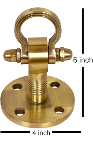 Image of 6 INCH Long Jhula Antique Brass Finish Kada Hanging Hooks and jhulla Kadu Heavy Duty Hooks For Hanging Hammock & Swing With 8 Anchor Bolt Fastener [Pack of 2] Weight Capacity 1000kg Non-Rustic