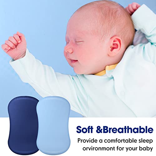 Buryeah 4 Pack Bassinet Sheets For Baby Boy Microfiber Soft Bassinet Fitted Sheets Crib Bassinet Mattress Cover For Cradle Oval Rectangle Hourglass Bassinet Mattress Pad, White Gray Navy Blue Sky Blue #TOP4