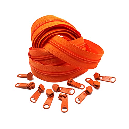 Fermeture éclair n5 YKK chaîne continue orange maille nylon solide