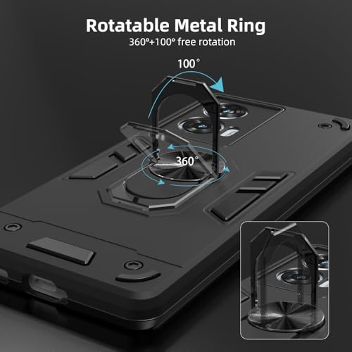 Image of NDCOM for Moto Edge 50 Fusion 5G Back Cover | Motorola Edge 50 Fusion Backcover | Premium Moto Edge 50 Fusion 5G Cover | Ring Holder Case