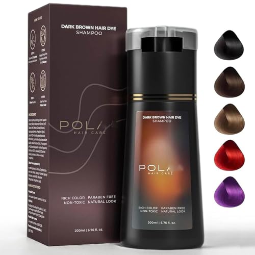 Hair Dye Shampoo Haircare Instant Dye Shampoo Hair Dye Shampoo 3 in 1 for Gray Hair Color Shampoo Hair Dye for Hair Coverage Keeping Hair Healthy and Shiny (Dark Brown)
