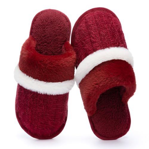 Image of GOEWY Cozy Slippers for Women Indoor and Outdoor Fuzzy House Shoes with Memory Foam Anti-Skid Sole Gifts for Women Mom Ladies