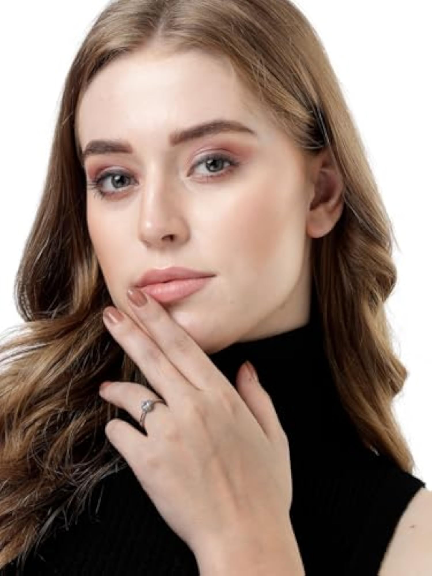 Stylish Rhodium Plated Solitaire Ring for Valentine Collection