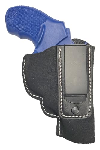IWB 21 Étui de revolver en daim véritable pour cadre J Frame Revolver Smith & Wesson/Taurus/Ruger/S&W Mode de port dissimulé Noir