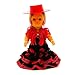 Folk Artesanía Muñeca artesana de 15 cm con Vestido Regional típico Andaluza Sombrero Cordobesa (Rojo Lunar Negro)