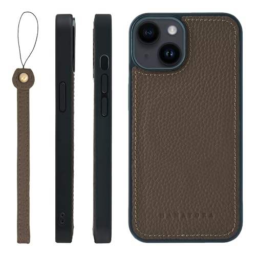 HANATORA for iPhone 14 �P�[�X ���͉��P MagSafe �Ή� �{�v �ϏՌ� �o���p�[�^ �X�}�z�P�[�X �X�}�z �X�g���b�v �t�� �V�������N���U�[ �M�t�g �}�O�Z�[�t�Ή� �g�[�v UMSGZ-14-Taupe