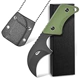Ccanku C1294 Fixed Blade Knife,9Cr18Mov Blade G10 Handle EDC Tool Neck Knife for Outdoor, Camping, Hiking, Fishing with kydex Sheath (Army Green)