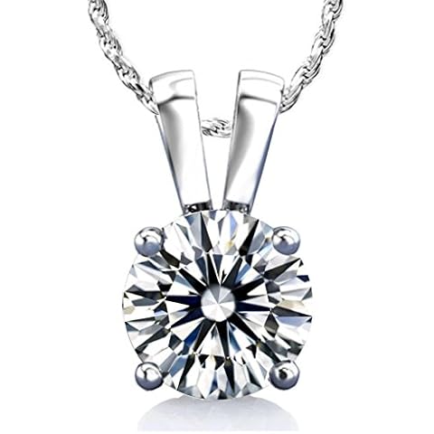 Diamonbella 10 Hearts 10 Arrows Realistic 2 Carats Simulated Diamond Solitaire Pendant Cover