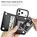 ONETOP Compatible with iPhone 17 Pro Wallet Case with Card Holder, PU Leather Kickstand Card Slots Case, Double Magnetic Clasp and Durable Shockproof Cover 6.3 Inch (Black)
