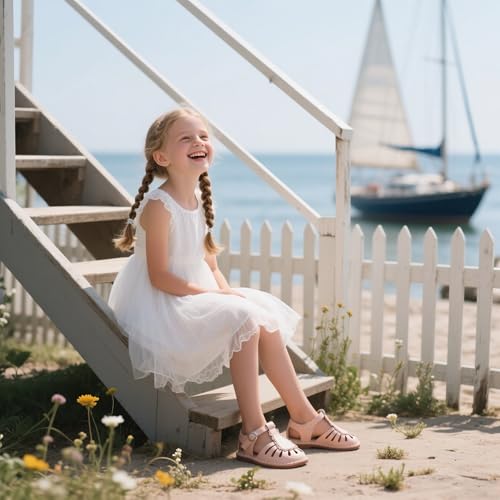 Image of THEE BRON Toddler Girls Espadrilles Sandals Hollow Out Rustic Dress Shoes