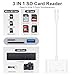 USB C to USB Camera Adapter,SD Card Reader for iPhone 17 Pro Max Air 16e 16 15,3 in 1 Memory Card Adapter with Dual Card Slots & USB Port for Samsung Galaxy S25,Pixel9 Android Trail Camera Card Reader