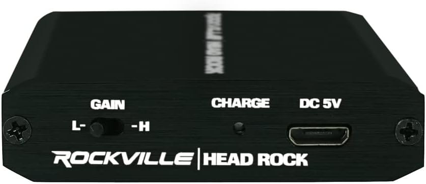 Miniatura 3 de Rockville HeadRock - Amplificador de auriculares personales recargables con batería, color negro