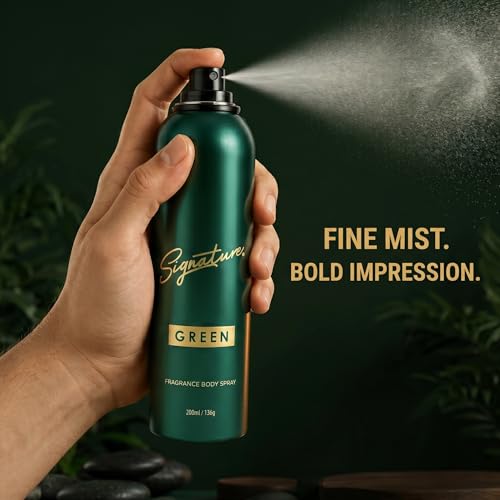 Image of Signature Deodorant Body Spray - Green | Elegant & Distinctive Fragrance | Long Lasting | Skin Friendly Deo | For Everyday Use | For Men, Women (Unisex) | Pack Of 1 (200ml)
