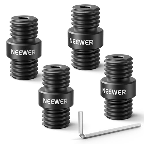 Image of Neewer 15mm Rod Connector, 4 Pack, M12x1.5, Black, For NEEWER Aluminum Alloy 15mm Rods & LWS Shoulder Rigs