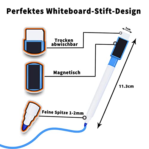 VOTON Whiteboard Marker, 10 Farbe Magnetische Whiteboard Stifte und Radiergummi Set Fine Tip folienstift abwischbar und Dry Wipe Markers
