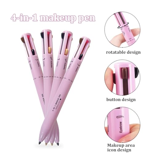 Lápiz de maquillaje 4 en 1 multifuncional compacto miniatura 5