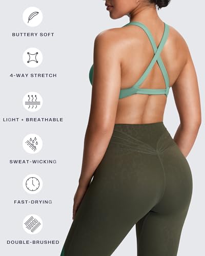 Image of Aoxjox Women's Satara Low Impact Sports Bra | chic front twist, widened cross straps, medium support,breathable fabric, workout fitness yoga crop tank, gym essential