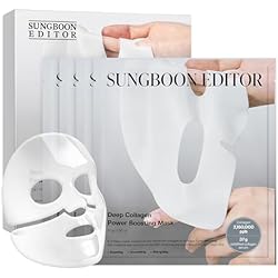 SUNGBOON EDITOR Deep Collagen Overnight Mask Hydrating Mask for Glass Skin, Wrinkle Care, Firming & Pore Refining 2,160,000PPB Collagen + 9 Peptides Korean Skincare, 4ea, Gifts for Women
