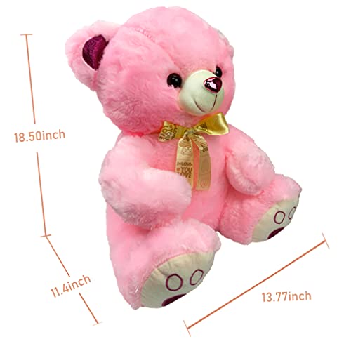 Vyusit Teddy Bear Stuffed Animals, Cute Plush Toys With Footprints Bow-Knot, 20 Inch Soft Small Cuddly Stuffed Plush Teddy Bear #TOP1