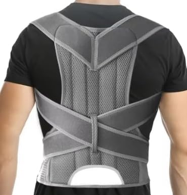 Miniatura 2 de Back Brace Posture Corrector for Men, Back Straightener Posture Corrector, Scoliosis and Hunchback Correction, Adjustable Posture Trainer (Black,