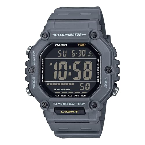 Casio Hombre Analógico-Digital Reloj con Correa de Resina AE-1600H-8BVDF, Negro, Correa