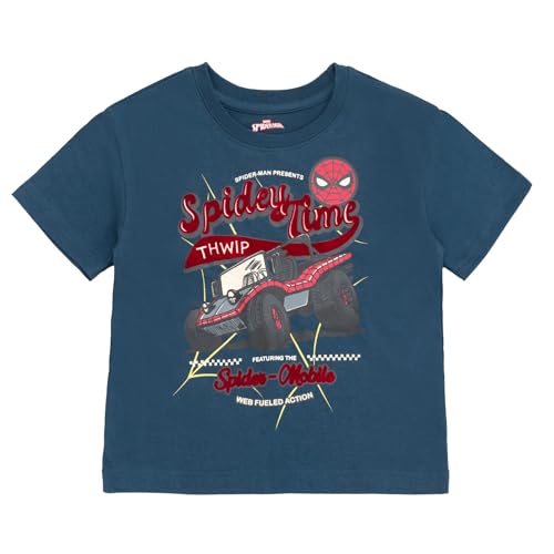 Marvel Spider-Man T-Shirt and French Terry Shorts Outfit Set Toddler to Big Kid Sizes (2T - 10-12)