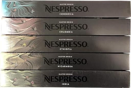 Nespresso OriginalLine Master Origin Paquete variado: Colombia, Etiopía, India, Indonesia, Nicaragua, 50 cápsulas – "No compatible con Vertuoline" | Ya disponible en tu tienda friki favorita! En mundofriki.es!