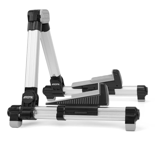 AROMA Gitarrenständer Boden Faltbar, Verstellbar und Tragbar für Akustik-, Klassik und E Gitarren