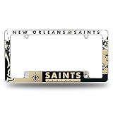 Rico Industries NFL New Orleans Saints Primary 12' x 6' Chrome All Over Automotive License Plate Frame for Car/Truck/SUV