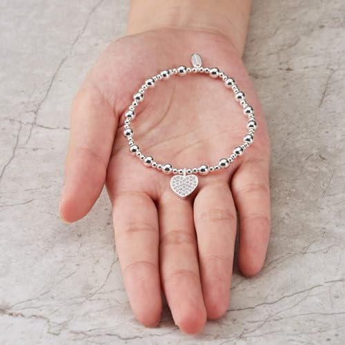 Bracelet extensible à breloques cœur Philip Jones cristal Zircondia - 7