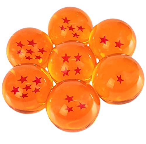 PLAYOLY Dragonball New Z Stars Crystal Glass Ball 7pcs with Box, Large 76MM in Diameter