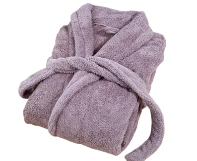 Originlife Bathrobe, Fluffy Microfiber Gown Medium lavender