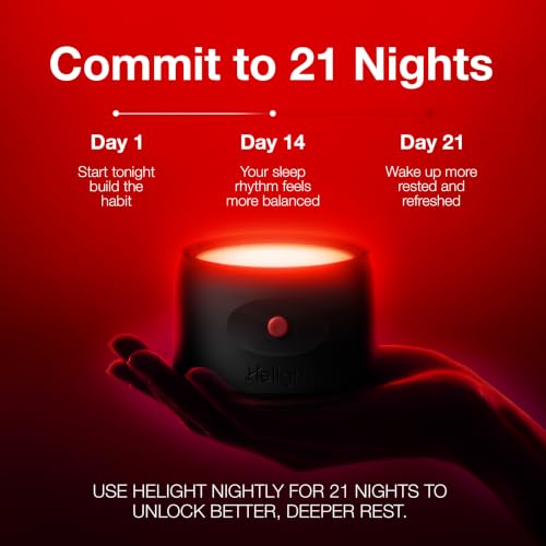 Image of Helight Red Light Therapy Sleep Device - 630nm Pure Red Light Lamp Sleep Aid to Support Deep Relaxation - Rest Lamp Backed by Science for Adults & Kids Bedrooms