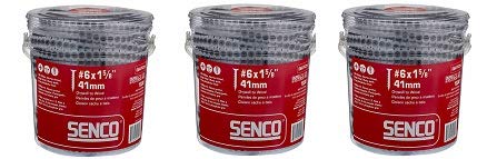 Senco 06A162P DuraSpin Number 6 by 1-5/8-Inch Drywall to Wood Collated Screw (1,000 per Box) (3-(Pack))