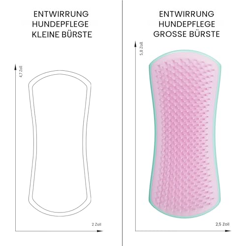 Tangle Teezer | Pet Teezer | Enthaarungs- und Hundepflegebürste | Trockenbürste oder Hundebadebürste | Minze & Rosa