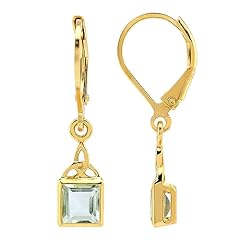 Genuine Green Amethyst - Yellow Gold Plate