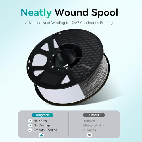 Image of Kingroon Ivory White 10KG PLA Filament Bundle 1.75mm, 3D Printer Filament Bulk Dimensional Accuracy + /- 0.02mm, 10 Pack 1kg Spool(2.2lbs), Fits for Most FDM 3D Printers