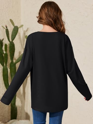 ZDC Girls Oversized Tshirts Kids Long Sleeve Crewneck Shirts Fall Tops Tees 5-14Years3