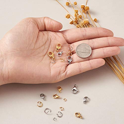 Cheriswelry 100pcs Stainless Steel Lobster Claw Clasps 5 Sizes Trigger Jewelry Clasps Chain Connector with Jump Rings for Jewellery Crafts Making - Image 4