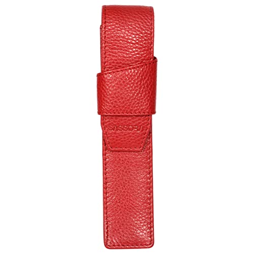 Image of Sassora Genuine Leather Pen Holder Case (Set of 1) (Red)